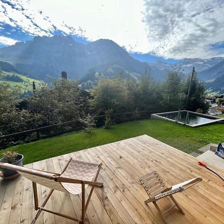 Chalet Sonnenheim, Wohnung Mit Panoramafenster Adelboden Esterno foto