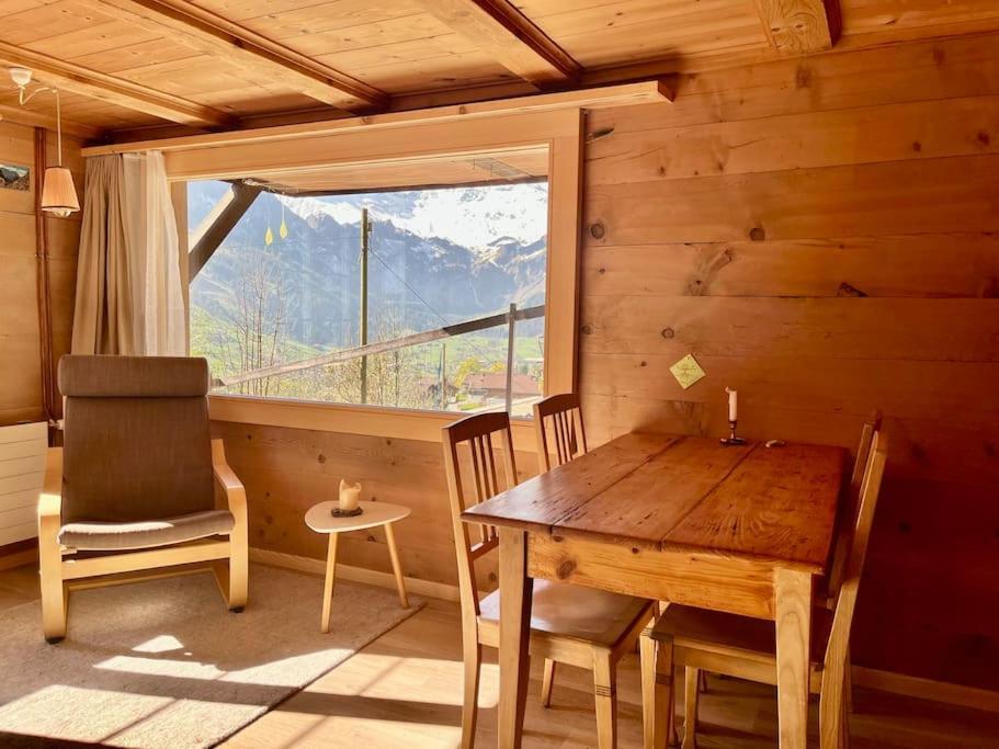 Chalet Sonnenheim, Wohnung Mit Panoramafenster Adelboden Esterno foto
