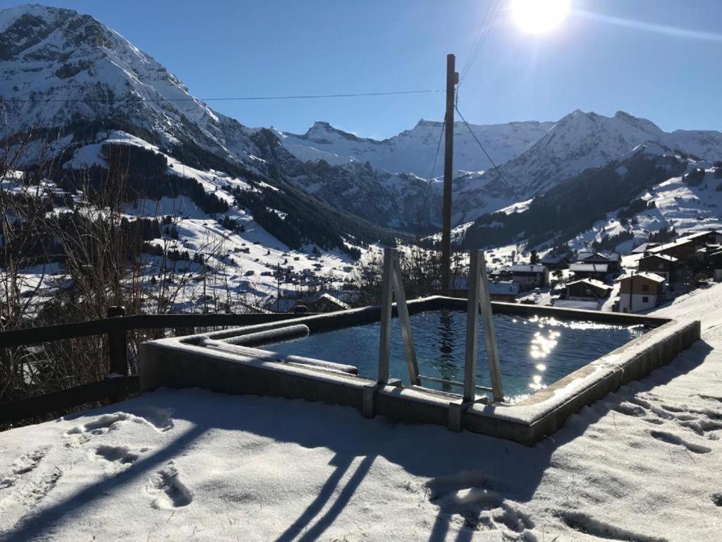 Chalet Sonnenheim, Wohnung Mit Panoramafenster Adelboden Esterno foto
