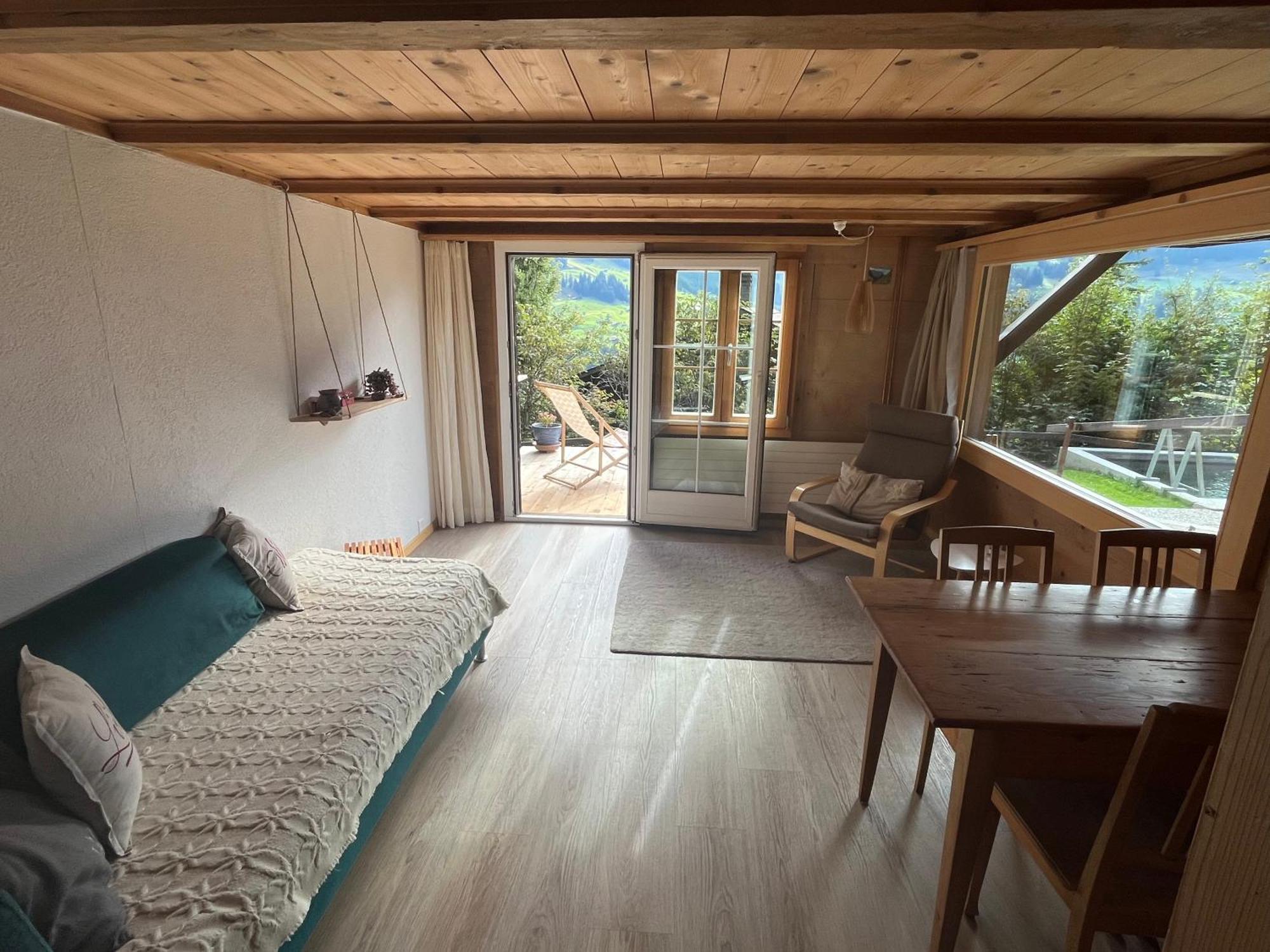 Chalet Sonnenheim, Wohnung Mit Panoramafenster Adelboden Esterno foto